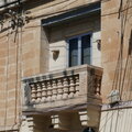 Verzierter Balkon in Tarxien, Malta