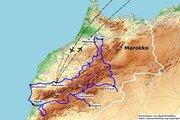 Landkarte von Marokko mit der Reiseroute