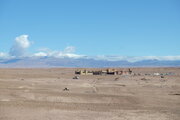 Schneebedeckte Berge des Hohen Atlas bei Ouarzazate, Marokko