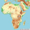 Landkarte von Afrika mit den Umrissen von Namibia