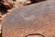 Felsgravur "Tanzender Kudu" in Twyfelfontein, Namibia