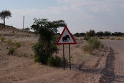 Verkehrszeichen "Vorsicht: Elefanten", Namibia