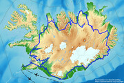 Landkarte von Island mit der Reiseroute