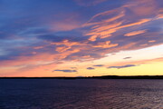 Abendstimmung am Borgarfjörður in Borgarnes, Island
